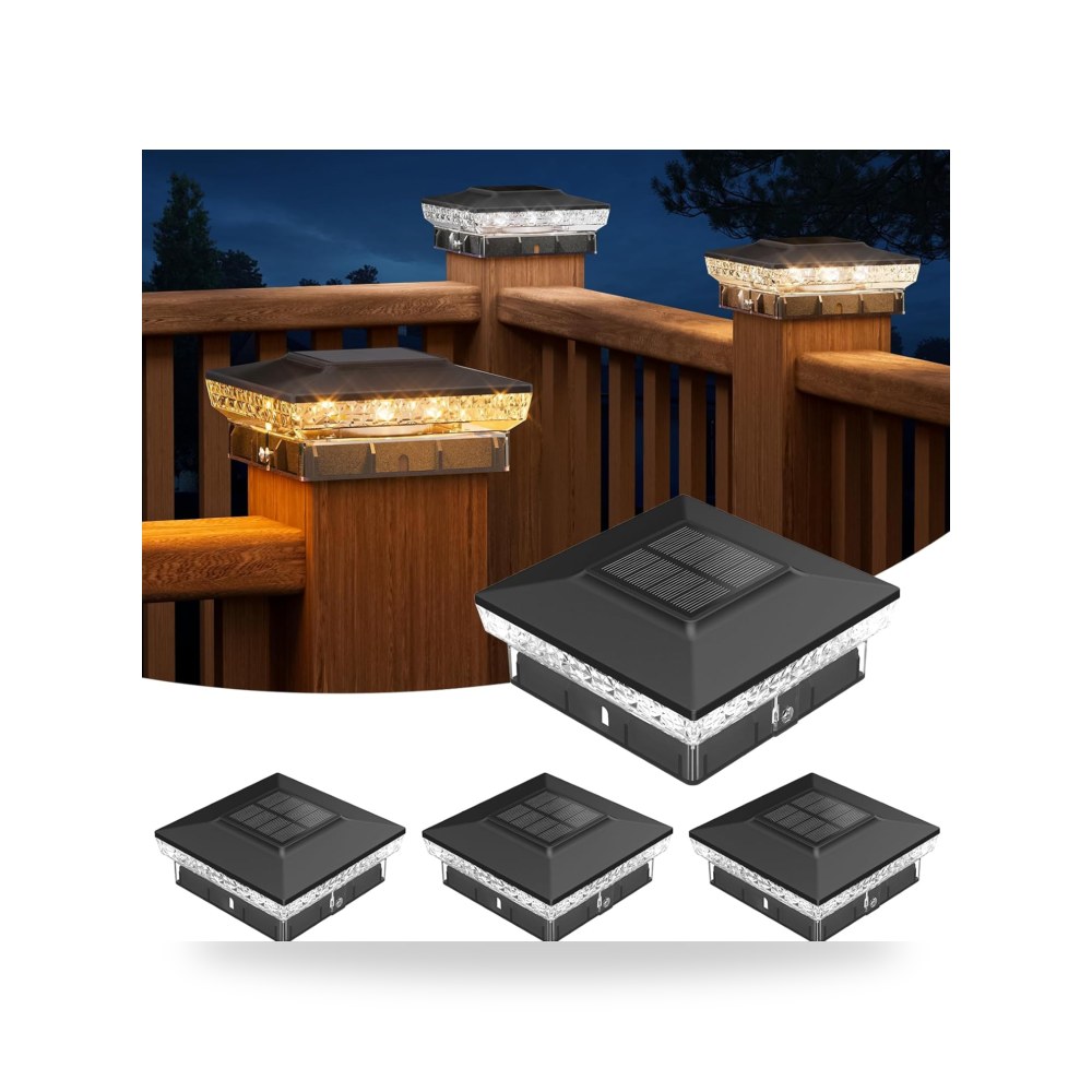 ابونو مصابيح تعمل بالطاقة الشمسية لاعمدة الخشب والفينيل موديل IP65