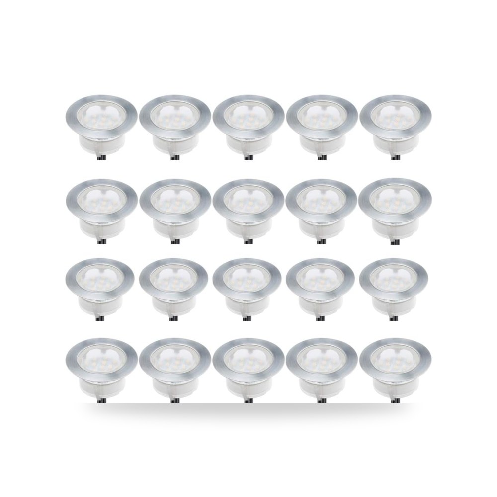 20 عبوة من مصابيح سطح LED RGB 60 مم - مقاومة للماء IP67