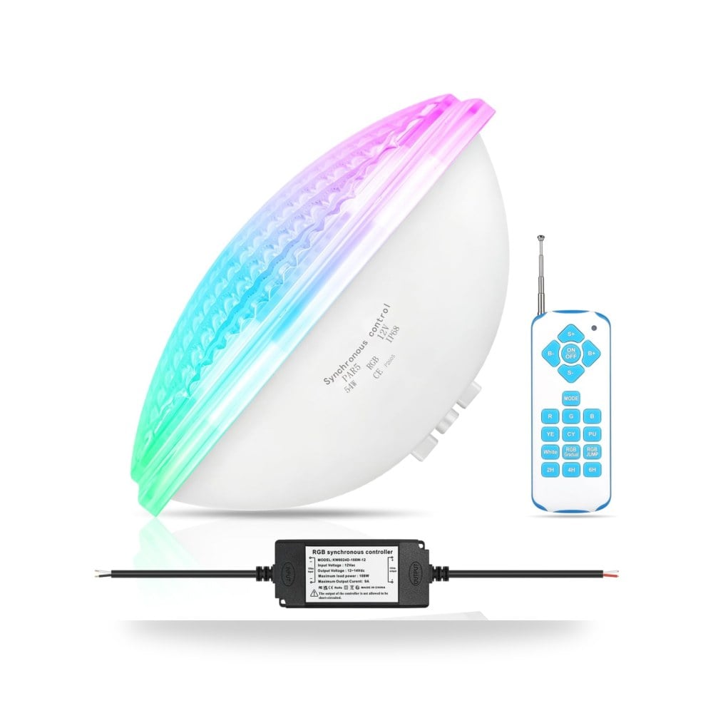 كولويست اضاءة LED لحمام السباحة PAR56 54 واط RGBW مزامنة