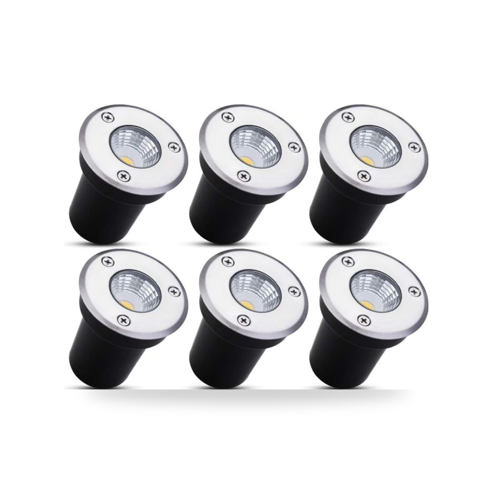 مصابيح LED الارضية 3 واط مصابيح كشاف خارجية ملونة (6 قطعة)