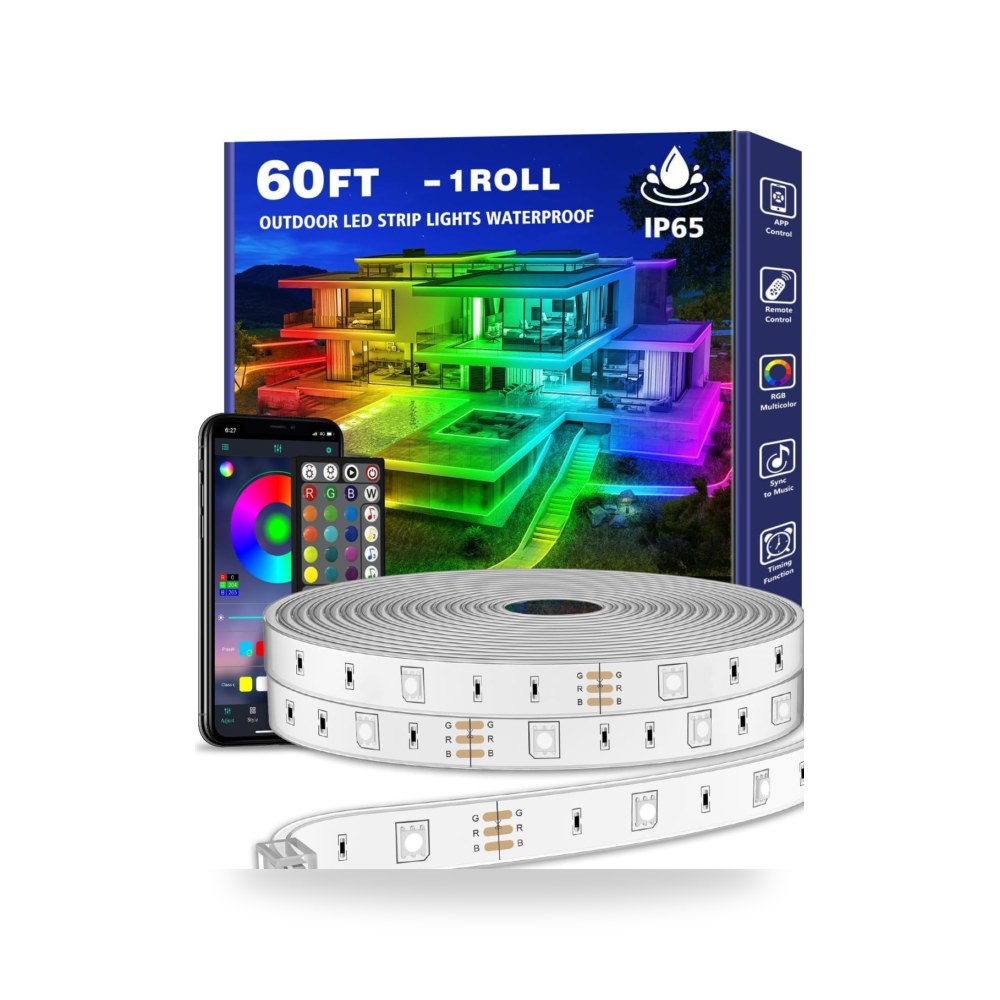 جهاز اضاءة LED خارجي مقاوم للماء بطول 60 قدم موديل IP68 (جودة عالية + ضمان + توصيل سريع + أفضل سعر)