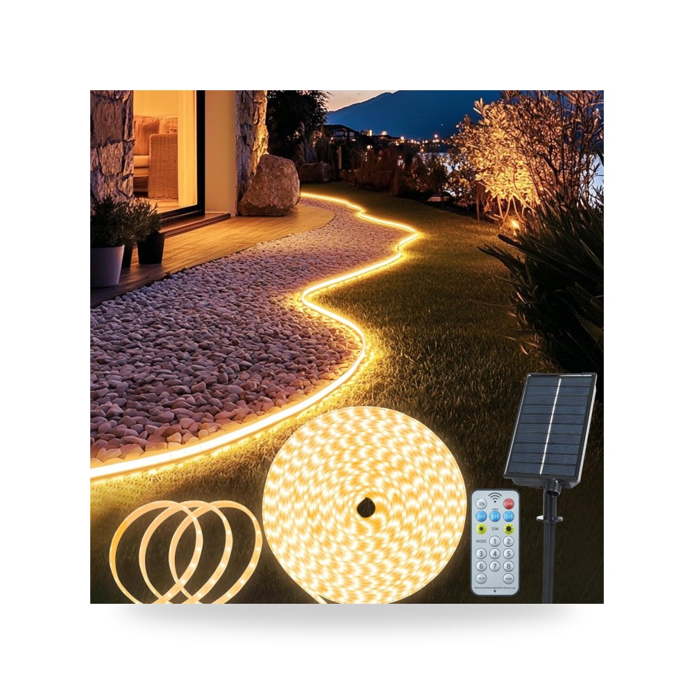 شريط اضاءة LED يعمل بالطاقة الشمسية في الهواء الطلق، شريط