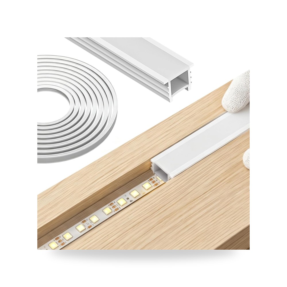 10 مم 3 متر LED نيون سيليكون، قناة موزع شريط LED مرن، (20 قطعة)