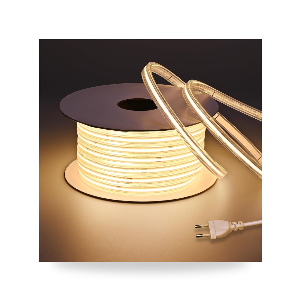 شريط LED سي او بي 220 فولت مقاوم للماء IP67 20 متر قابس ومقوم