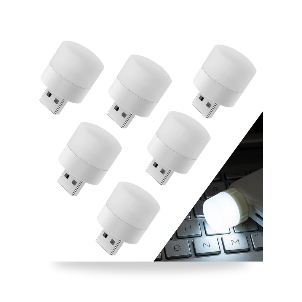 6 مصابيح إضاءة LED صغير بمنفذ USB من اكس سبرينج - موديل B0BTY9CQJF