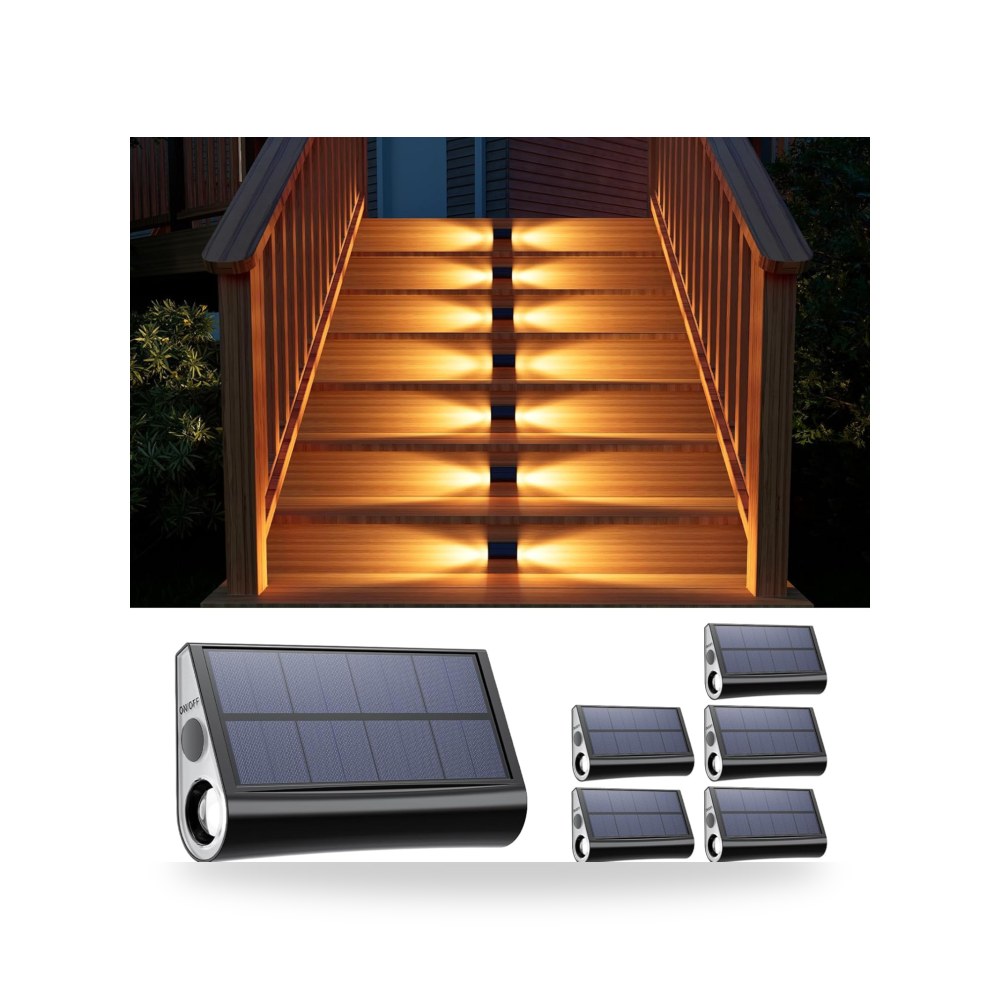 6 عبوات مصابيح LED تعمل بالطاقة الشمسية مقاومة للماء موديل B0CRHL8LNL