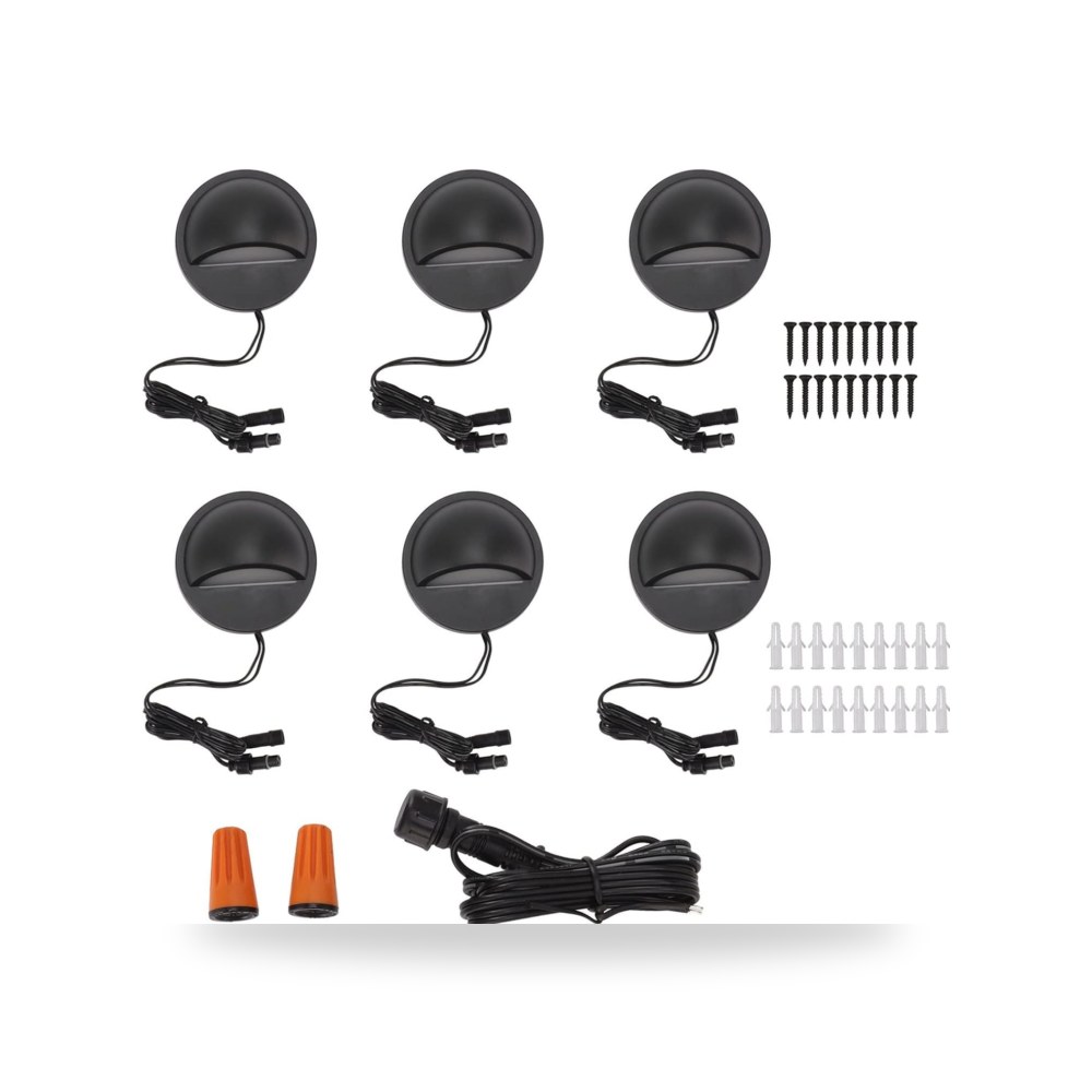 أضواء الدرج ألومنيوم أبيض طقم 6 قطع 6PCS موديل IP67