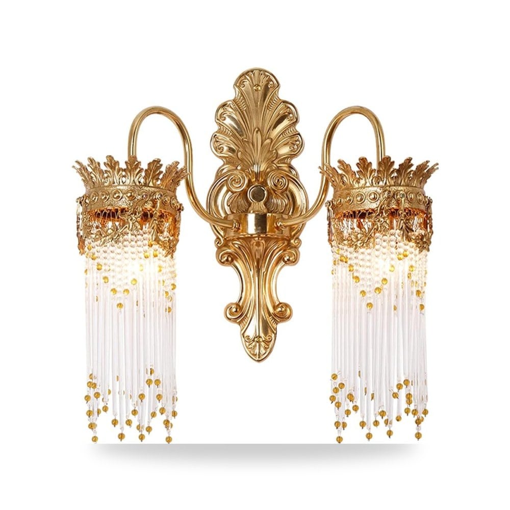 Sconces الجدار مصباح مزدوج مفرغ النحاس