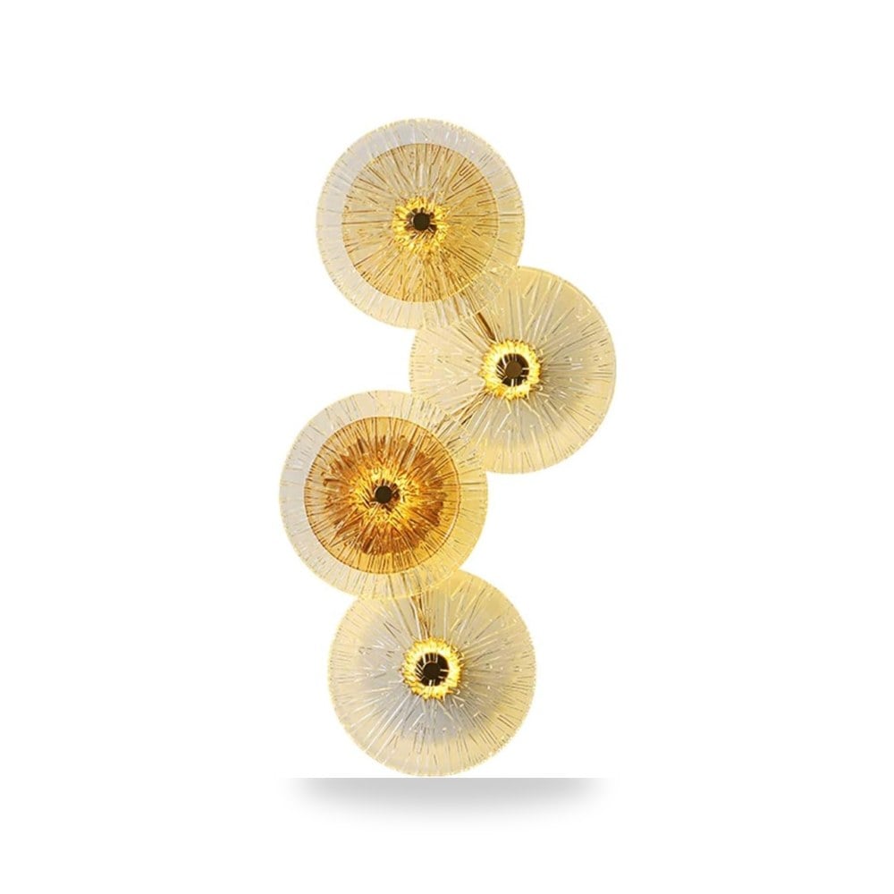 Sconces الجدار مصباح 4 رئيس لوتس مزود بحاجز xuejuanshop