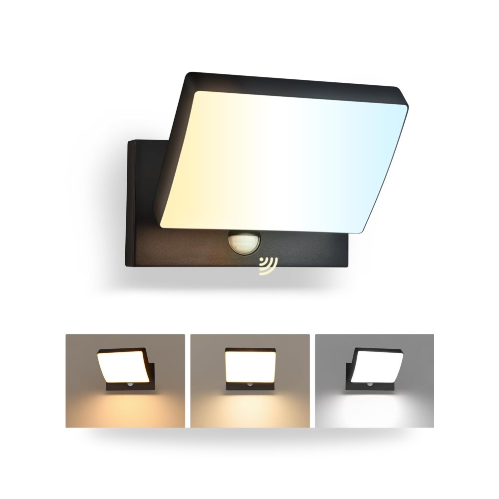 مصباح حائط LED خارجي 24 واط مع مستشعر حركة من جيولوكس، 192 موديل IP65