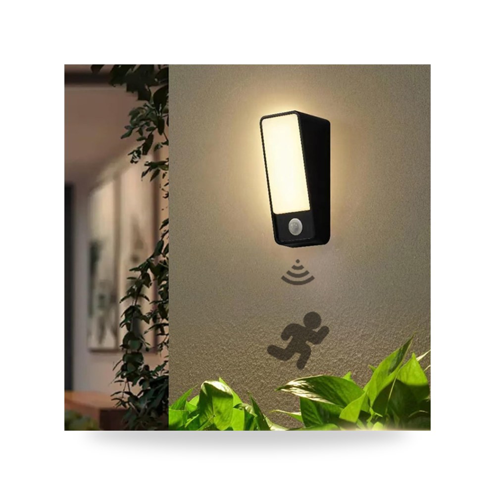 مصابيح حائط خارجية مع مستشعر حركة، شمعدان حائط LED مقاوم موديل IP65