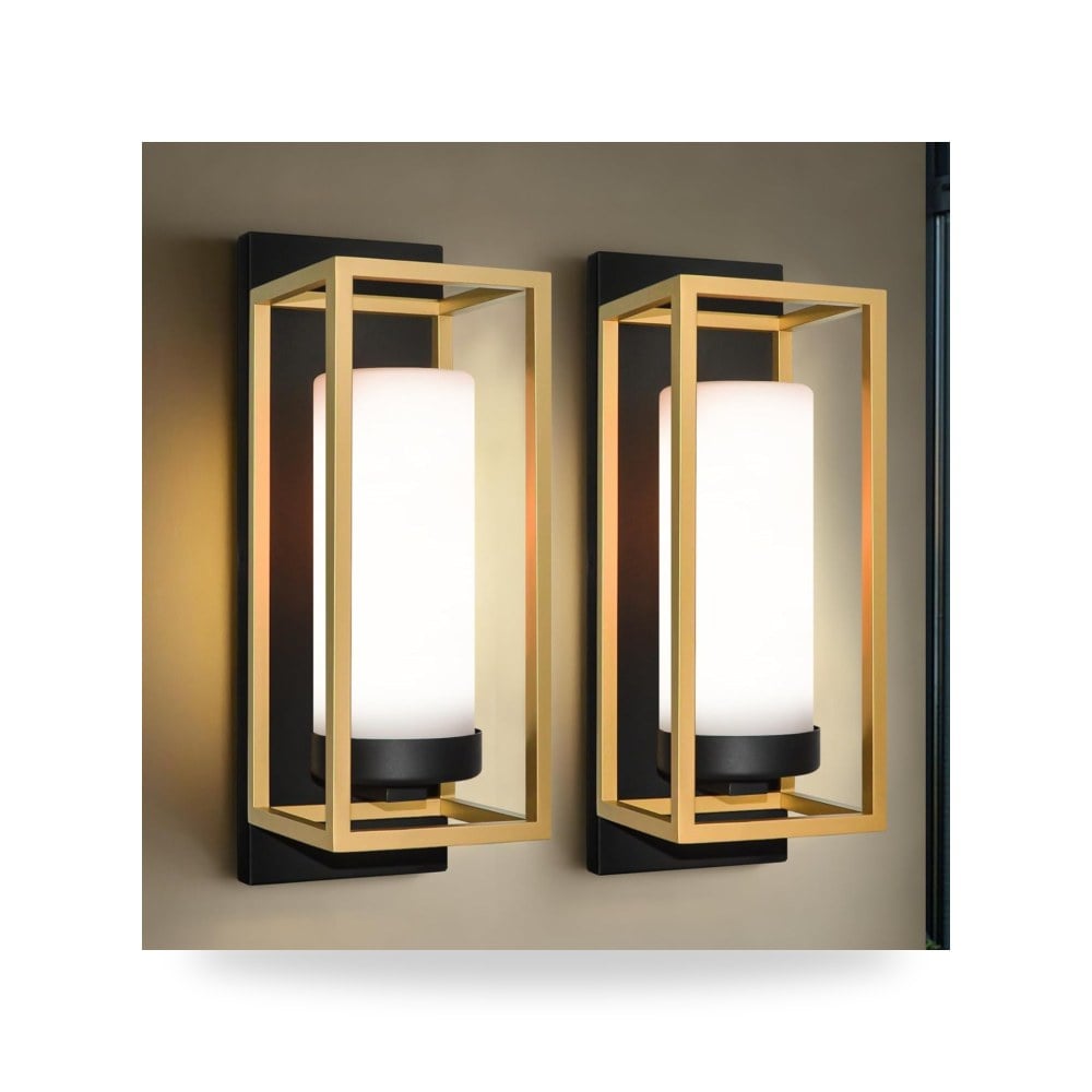 فانوس وشمعدان جداري خارجي مقاوم للعوامل الجوية بألواح زجاجية ALVIME LIGHTING