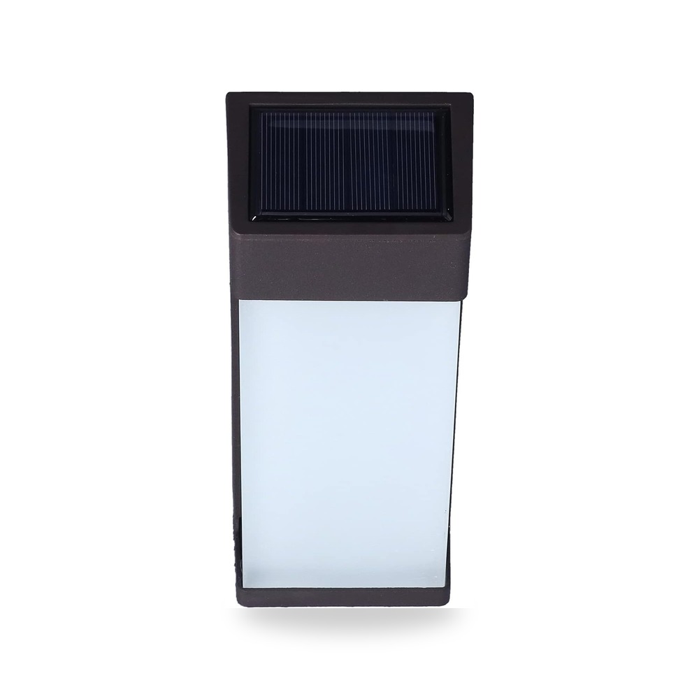 فيلاورس مصابيح حائط LED خارجية تعمل بالطاقة الشمسية مع زجاج الألومنيوم المقاوم للصدأ