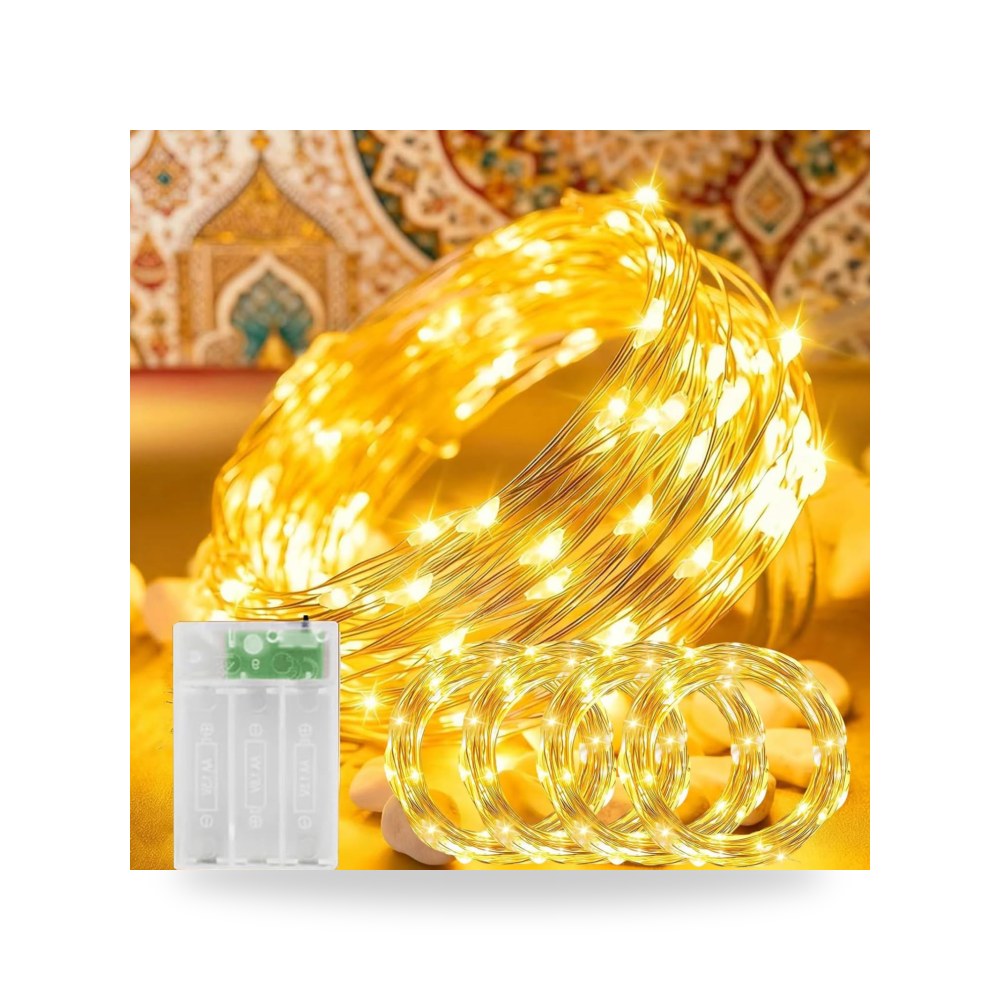 4 قطع إضاءة LED زينة رمضان 5 متر 50 مصباح (موديل B0GHDRNPMB) - ريمكو