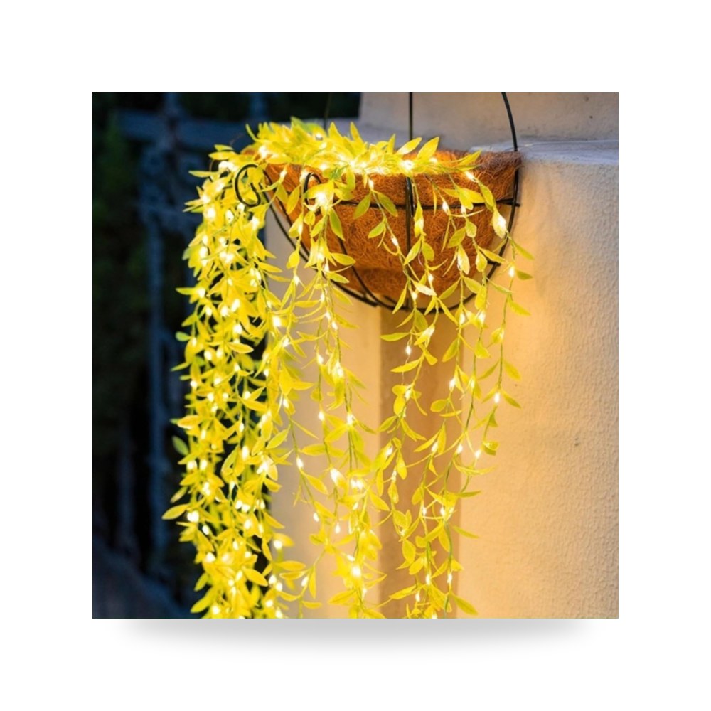 2 متر 20 مصباح LED على شكل اوراق صفصاف صناعية تعمل