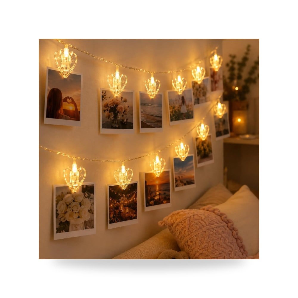 10 مصابيح LED بطول 4.92 قدم، ضوء ابيض دافئ يستخدم لتعليق