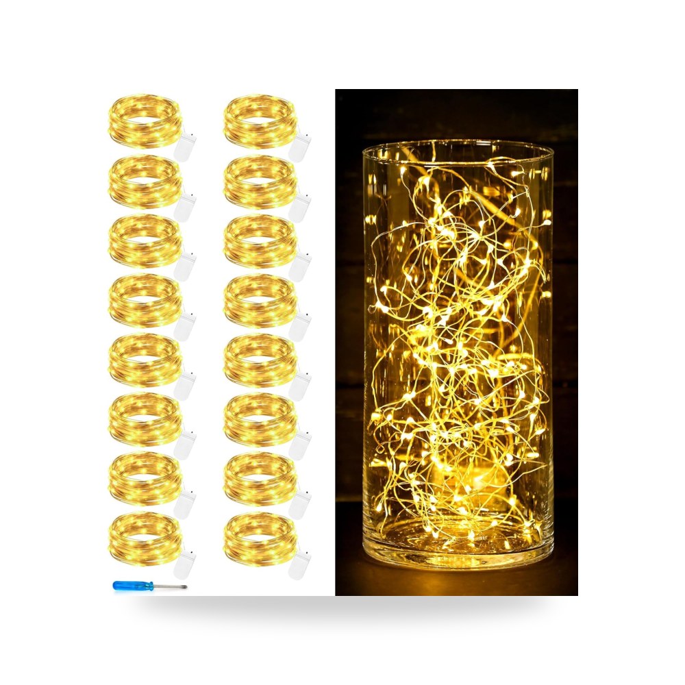 16 عبوة من 30 مصباح LED بطول 9.8 قدم 30 مصباح يعمل