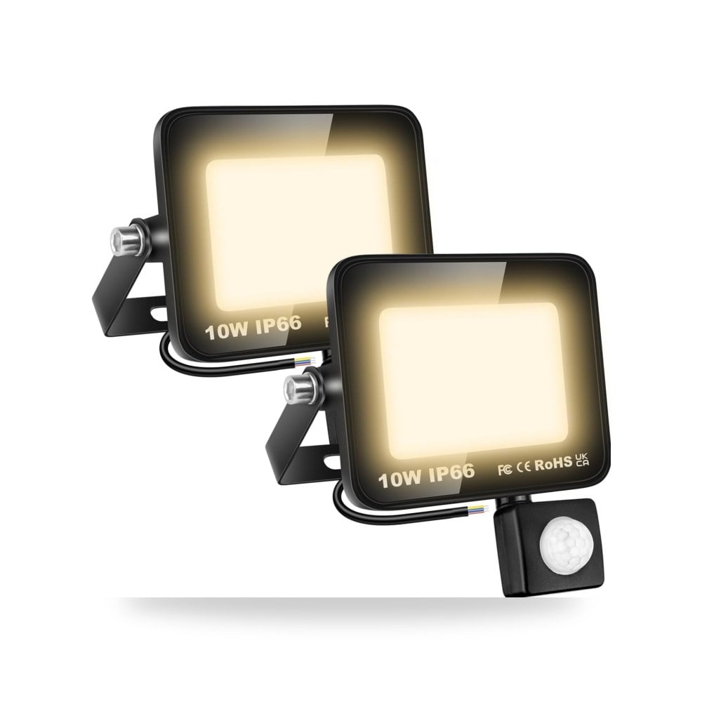 سكيه ورلد كشاف LED مع مستشعر حركة، ضوء ابيض دافئ 10 واط، موديل IP66