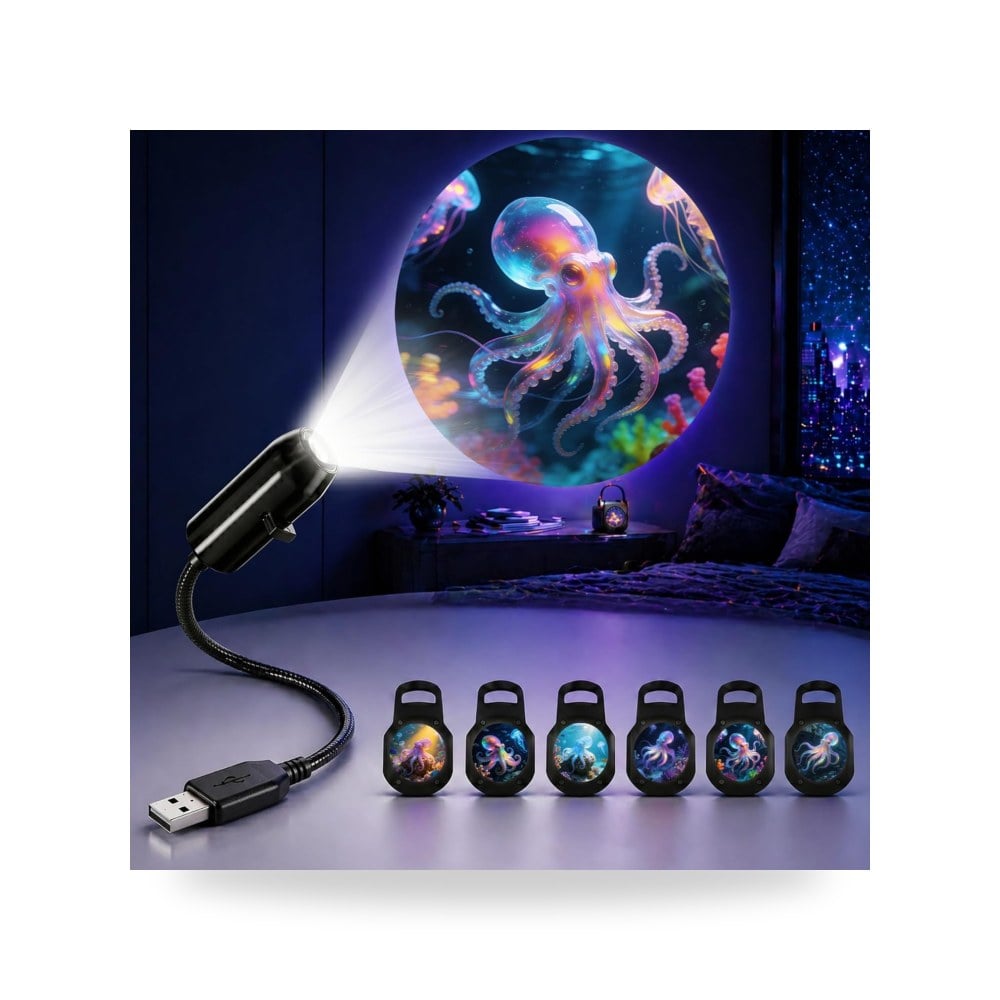 جهاز عرض أخطبوط وضوء ليلي USB صغير 360 درجة موديل B0GS3G5394 | ريمكو