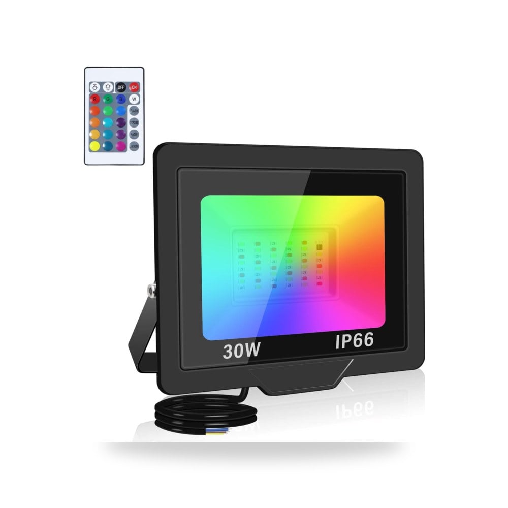 سكيه ورلد مصباح كشاف LED RGB 30 واط للاوارق الخارجية IP66 - متجر ريمكو