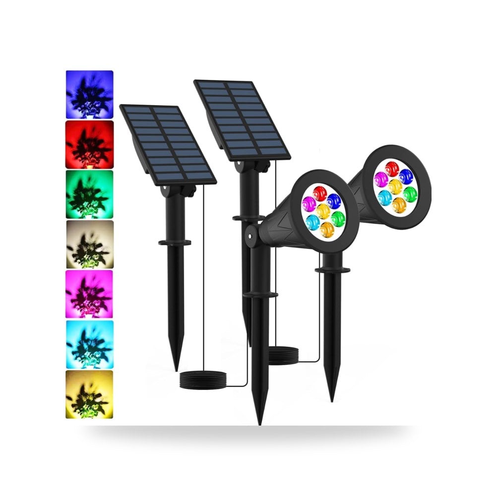 تي - صن اس مصابيح سبوت تعمل بالطاقة الشمسية 7 مصابيح LED قطعتين B07H975ZKT