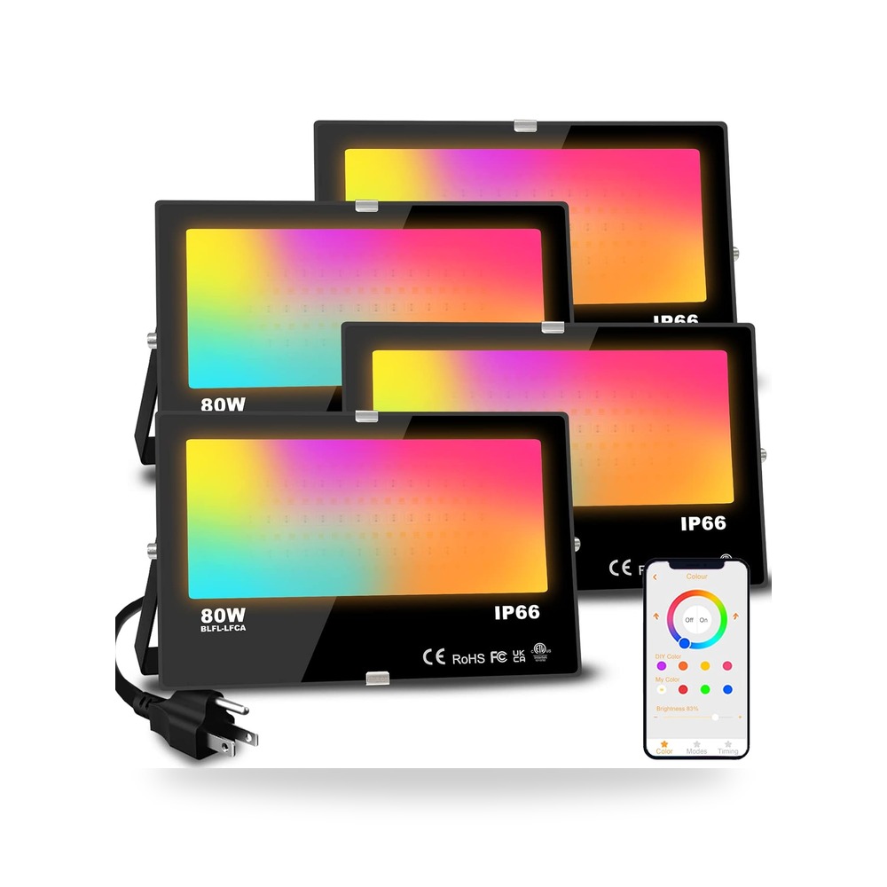 موصلات مصباح LED غامر من ميلبو 800 واط يعادل باضاءة RGB ذكية موديل IP66 (كود: 573204)