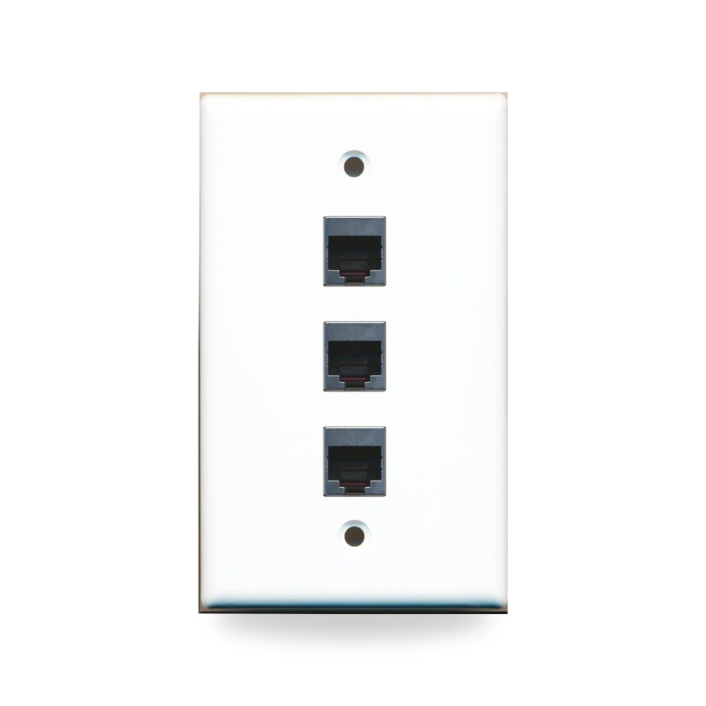 لوحة حائط رايت ايه في 1 جانج مسطح 3 منافذ Cat5e محمية أبيض موديل B01DD7N4N6