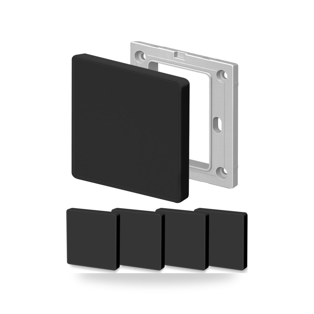 أغطية تركيب متساطح أسود طقم 4 قطع موديل Flush-Mounted (جودة هندسية معتمدة)
