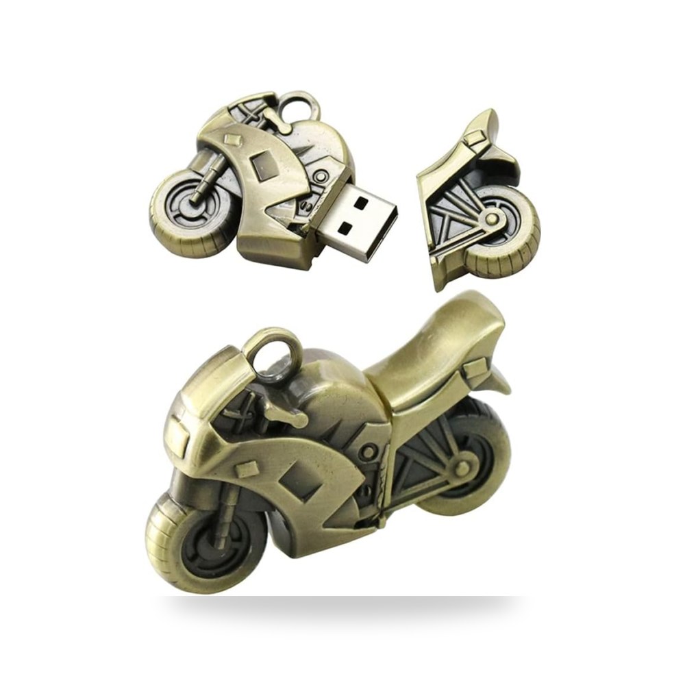 ذاكرة فلاش USB 2.0 معدنية بتصميم دراجة نارية سعة 8 جيجابايت موديل B07S2LWWKH