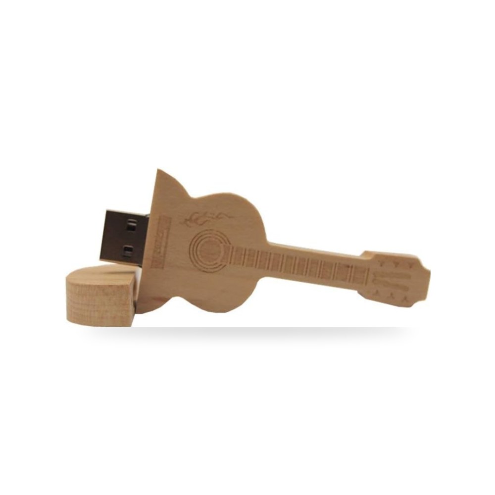ذاكرة فلاش USB 3.0 سعة 64 جيجابايت تصميم جيتار خشبي | تخزين موثوق