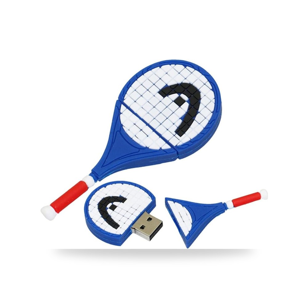 ذاكرة فلاش USB 2.0 على شكل مضرب تنس سعة 8 جيجابايت - تصميم فريد وأداء موثوق