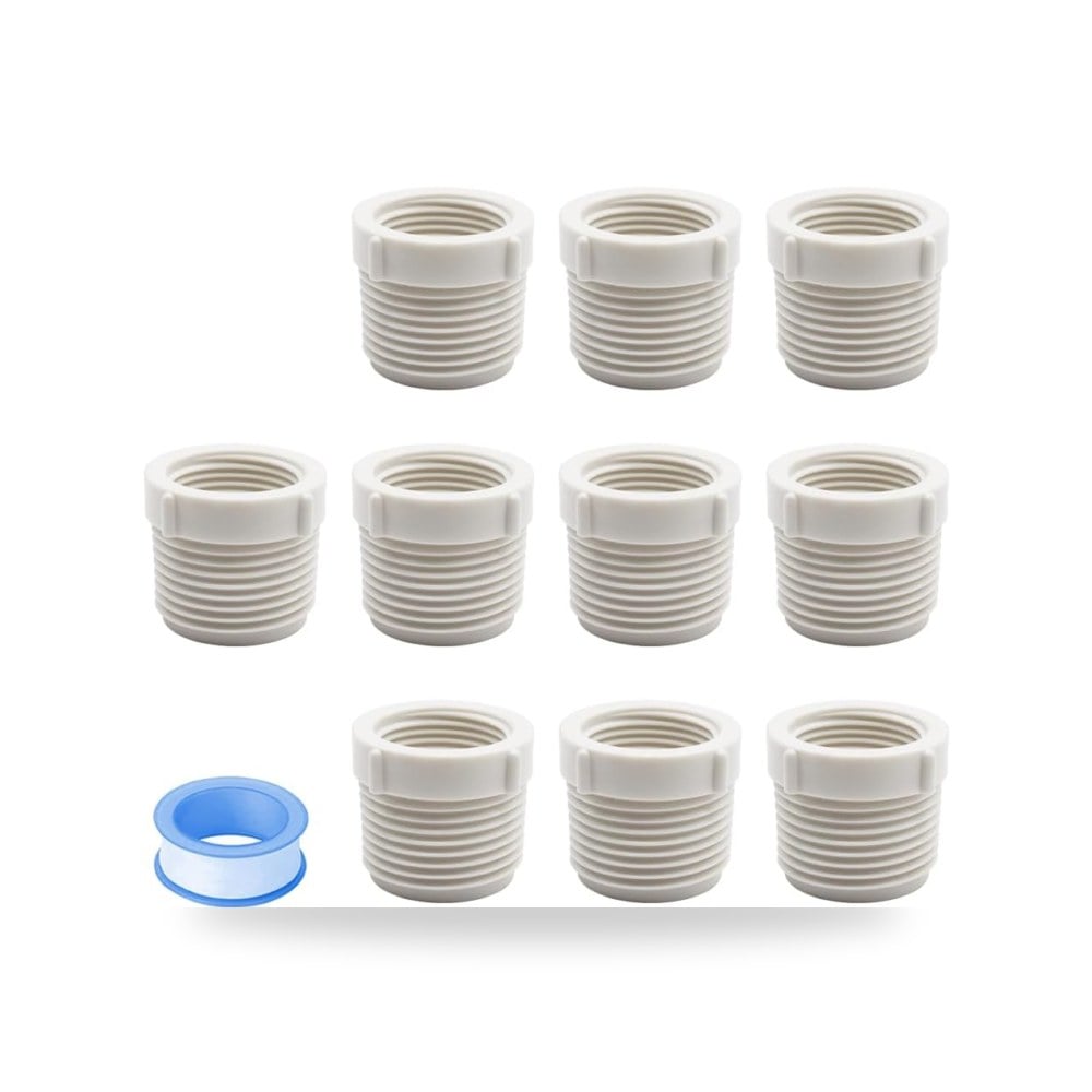 خيط ذكر PVC مقاس 1 إنش إلى 3/4 إنش أنثى موديل HE034 (10 قطع)
