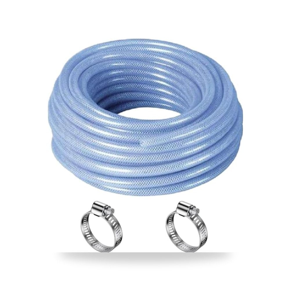 خرطوم شفاف مع مشبك مرن وشفاف مقوى من بلاستيك PVC، انبوب KYLAQ موديل B0FMS2SVBZ