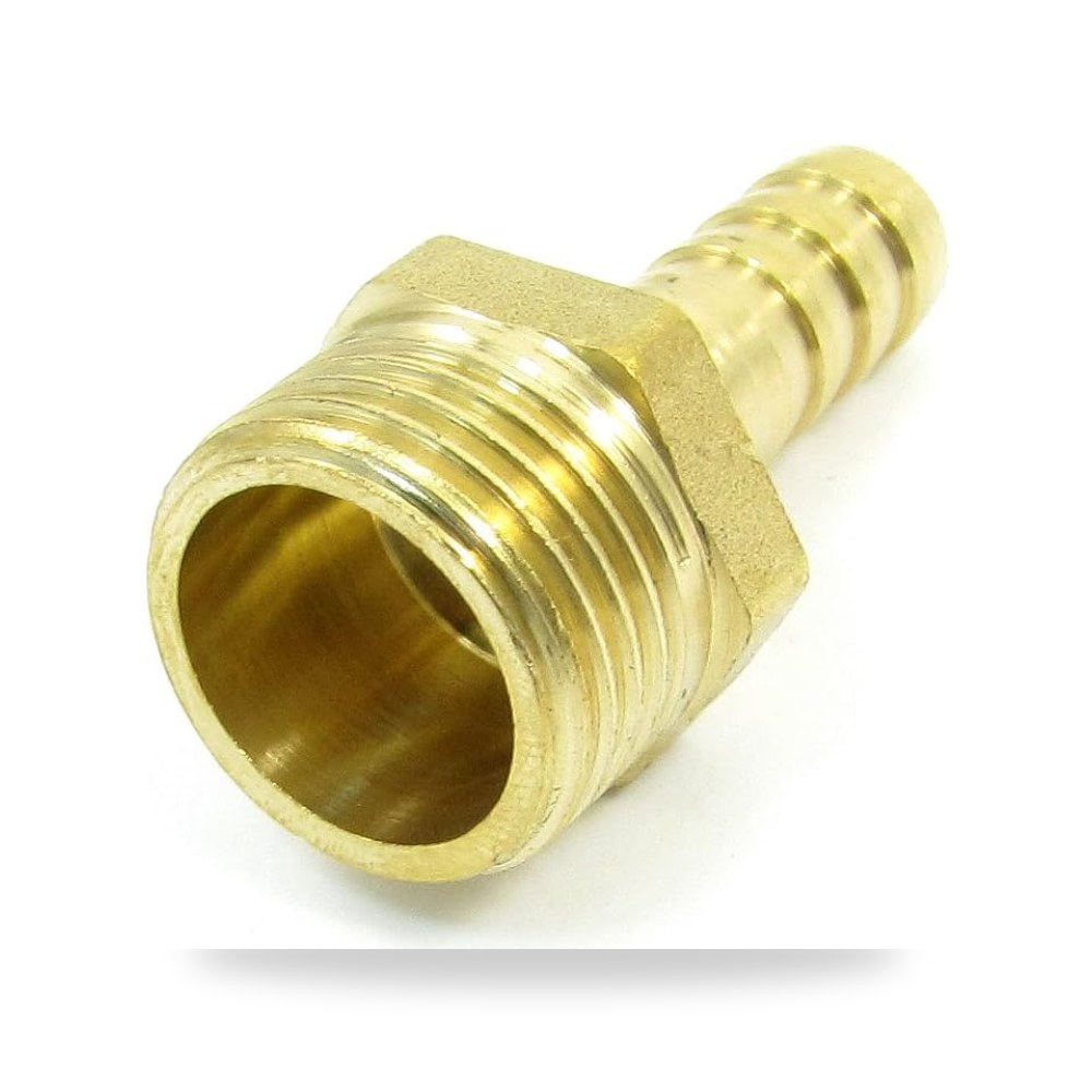Ruilogod Brass 1 - 2 "PT وقود خرطوم بارب 10 مم