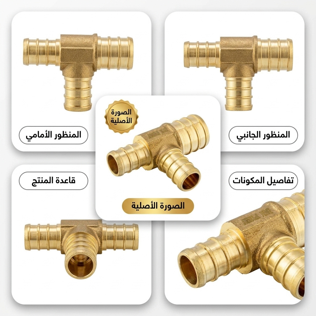 قسام تي نحاسي PEX مخفض 3/4 × 1/2 × 1/2 بوصة ايفيلد (10 قطع)