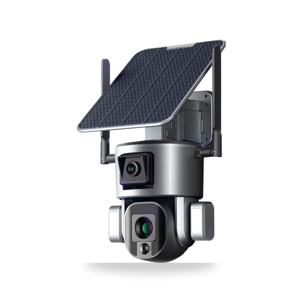 كاميرا لاسلكية خارجية تعمل بالطاقة الشمسية بدقة 4K 8MP و360