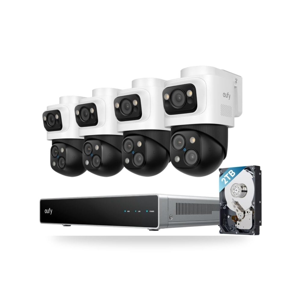 نظام كاميرات مراقبة PoE NVR طراز S4 ماكس يوفي سيكيوريتي موديل IP65 ثلاثية