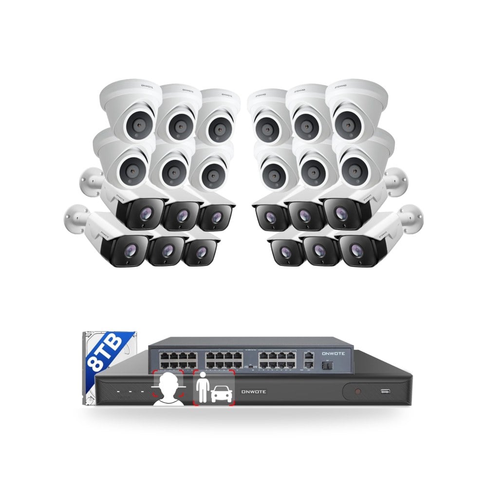 نظام كاميرا مراقبة 32 قناة 4K PoE من اونوت - هارد 8TB (موديل B0BX3VNWMB)