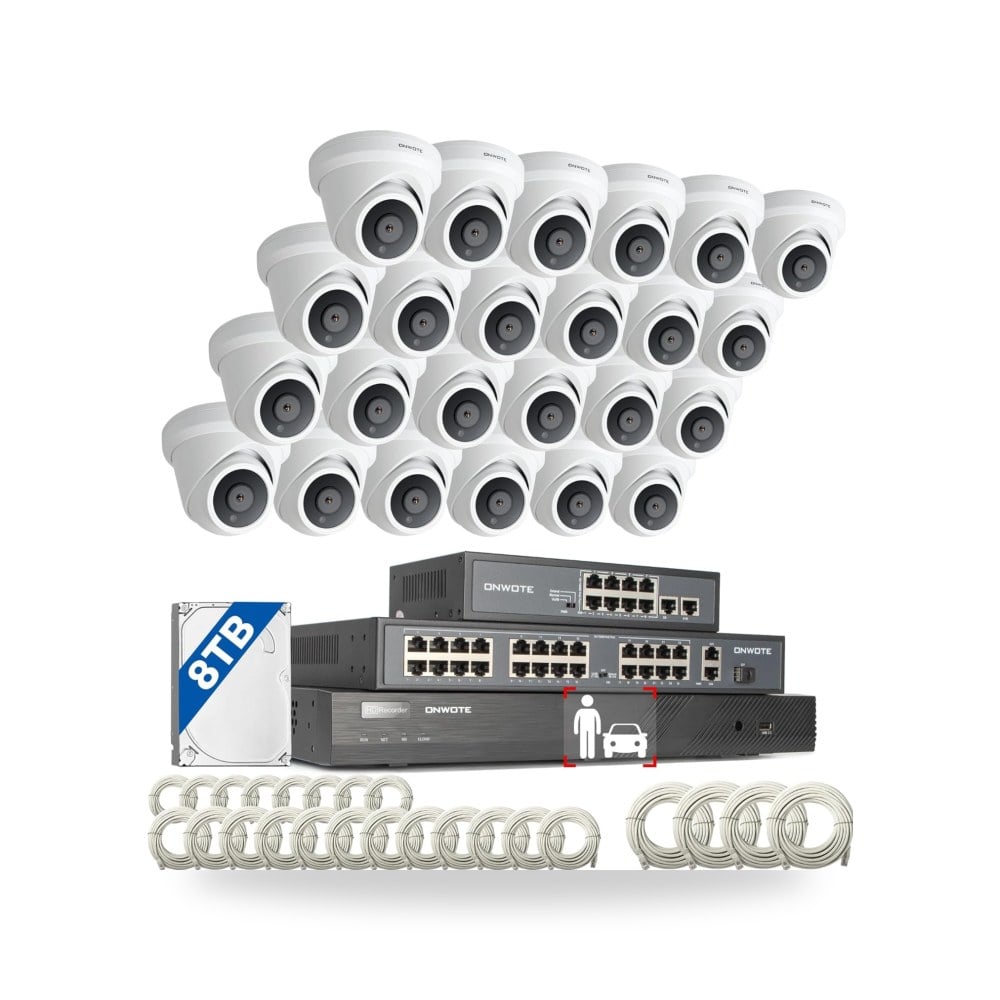 نظام كاميرا مراقبة 32 قناة 12MP 32CH NVR 8TB 32 منفذ PoE اونوت موديل B088NSVP4W