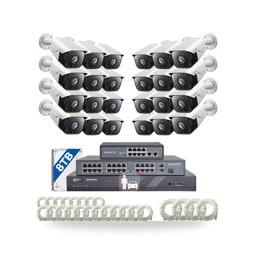 نظام كاميرا مراقبة 32 قناة 4K 8MP NVR PoE قرص صلب 8TB من اونوت (B082SRZ5X1) - Reemco