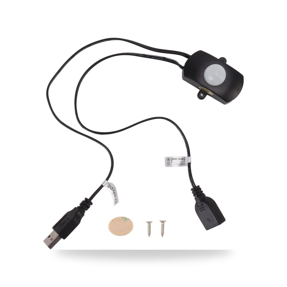 مستشعر حركة ذكي بي اي ار - مفتاح كاشف USB موفر للطاقة لامن المنزل والإضاءة المحيطة