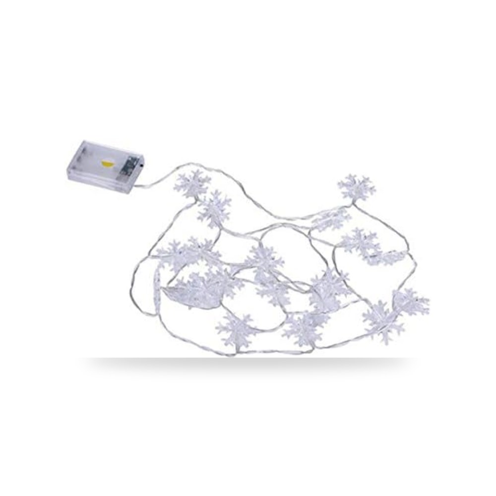 سلسلة مصابيح LED بتصميم ندفة الثلج البيضاء الدافئة 3M20