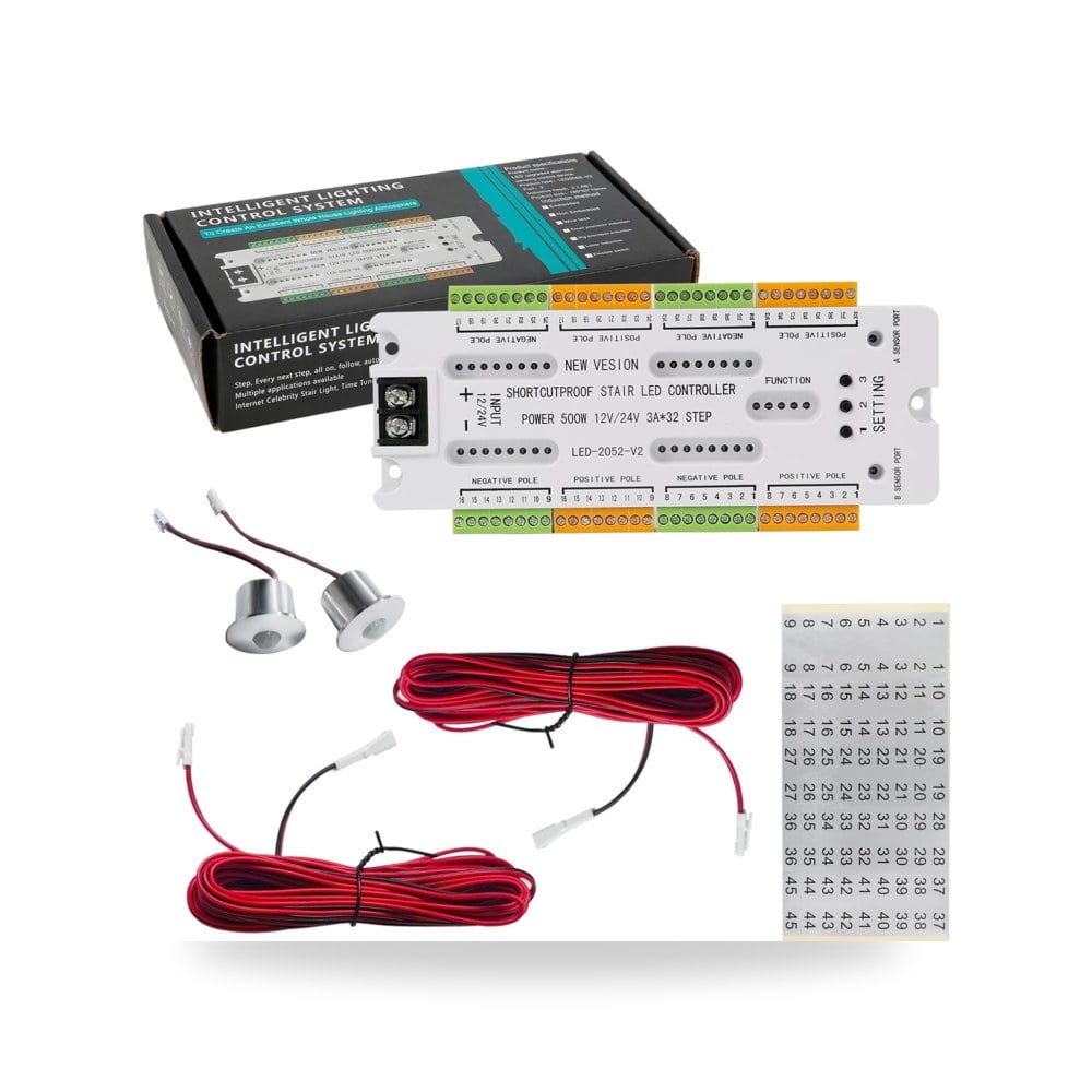 جهاز استشعار حركة 32 قناة LED للتحكم في السلالم - نظام سلم Yea ning ife موديل B0D4TW7K4S