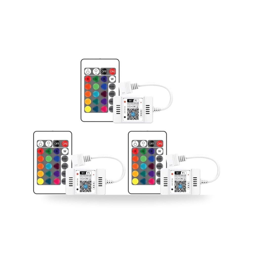 وحدة تحكم ذكية LED بتقنية WiFi بـ4 دبابيس RGB مع شريط اضاءة موديل B073ZGNPH5