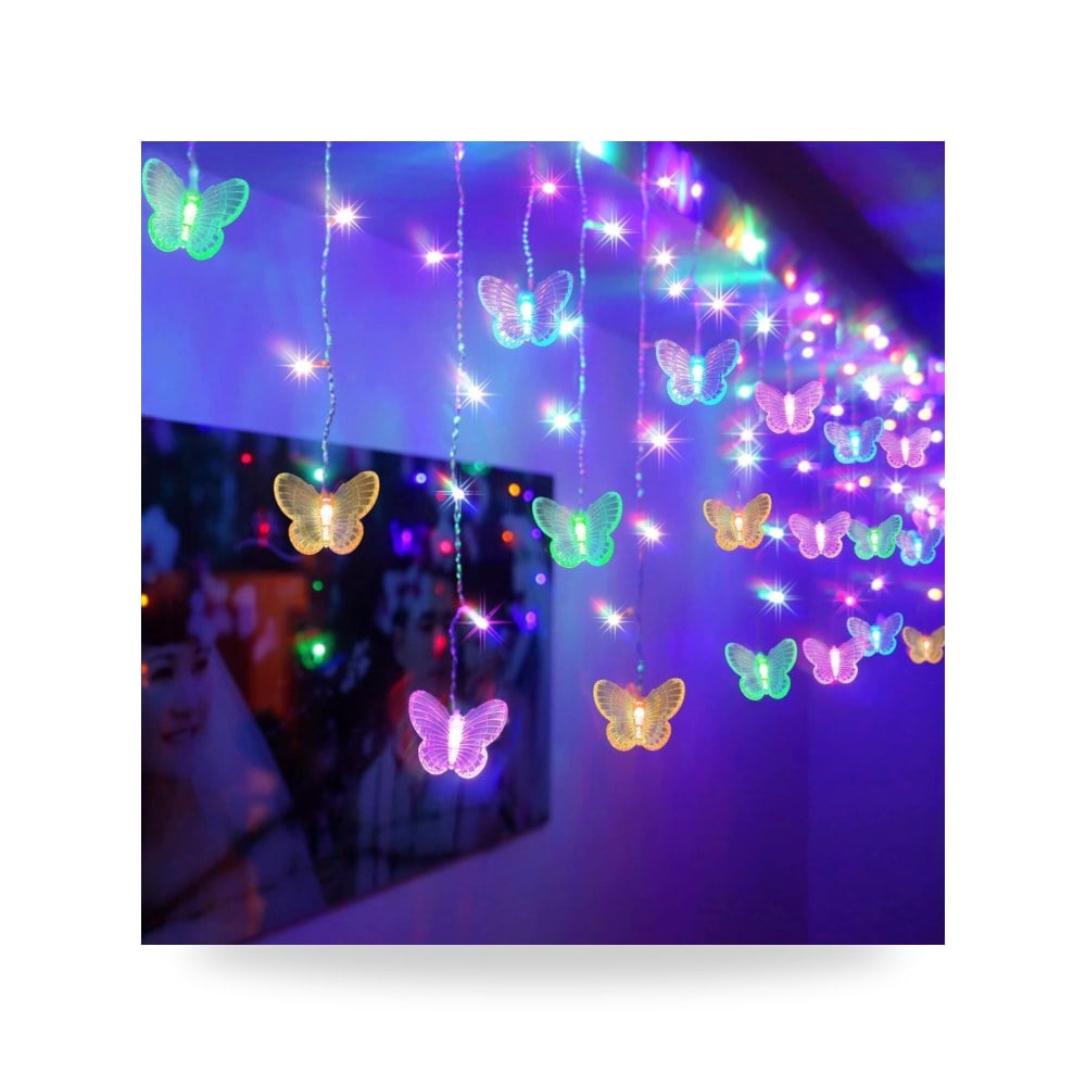 120 مصباح LED على شكل فراشة بطول 20 قدم من تازويك، مصابيح تزويق