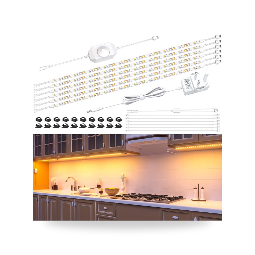 شريط مصابيح LED، 6 قطع 50 سم، مصابيح قابلة هينسام