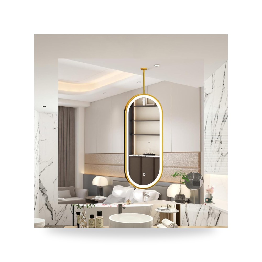 مراة سقف للحمام باضاءة LED من دي اي دي، 50 سم × 70 سم، موديل B0HDT4TK98