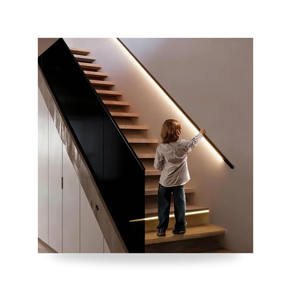 درابزين اضاءة LED من الالومنيوم يثبت على الحائط للاماكن وعصري