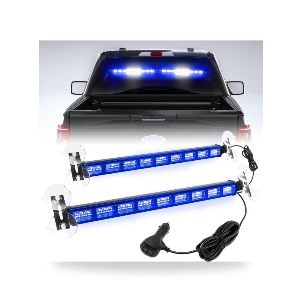 شريط اضاءة LED 2 في 1 للطوارئ بلون ازرق - ابيض Y012-WB | ريمكو