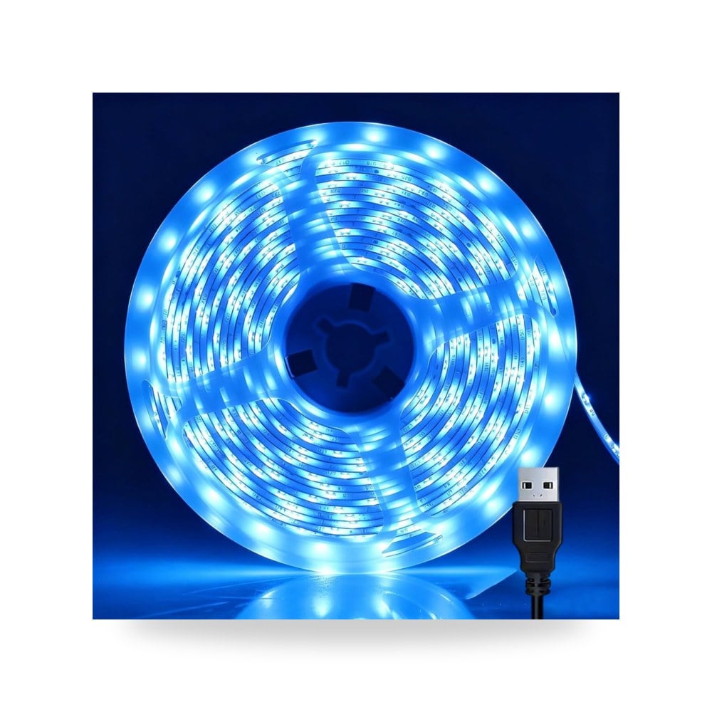 شريط اضاءة LED USB 5 فولت يعمل بمنفذ USB بطول 5 متر - 5 متر، موديل SMD2835